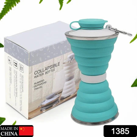 Collapsible Silicon Water Bottle -Bpa Free - Leak Proof -Lightweight- Space Saver