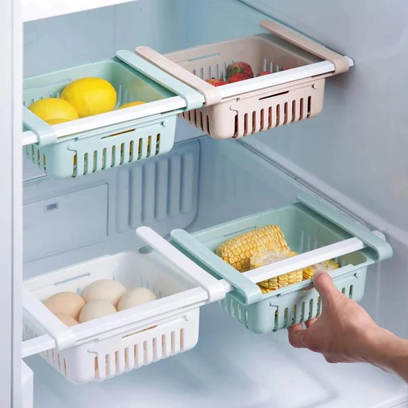 Adjustable Sliding Storage Racks for Fridge (4 Pc Set)