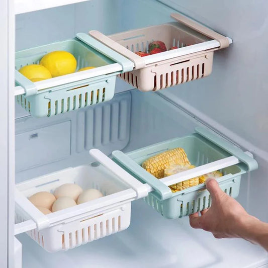 Adjustable Sliding Storage Racks for Fridge (4 Pc Set)