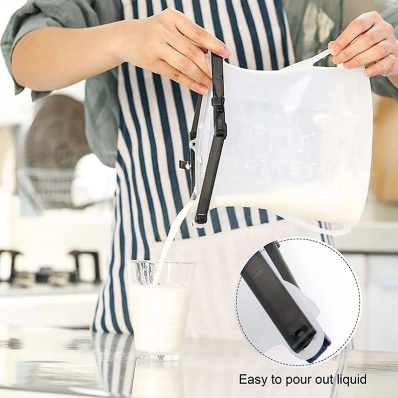 Reusable Silicon Food Storage Bag- 3 Bag Set -Food Grade