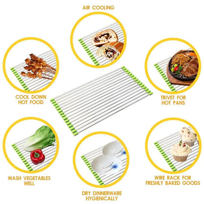 Foldable Kitchen Sink Roll Up Dish Drying Rack