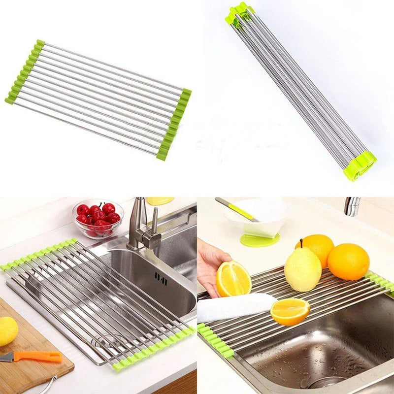 Foldable Kitchen Sink Roll Up Dish Drying Rack
