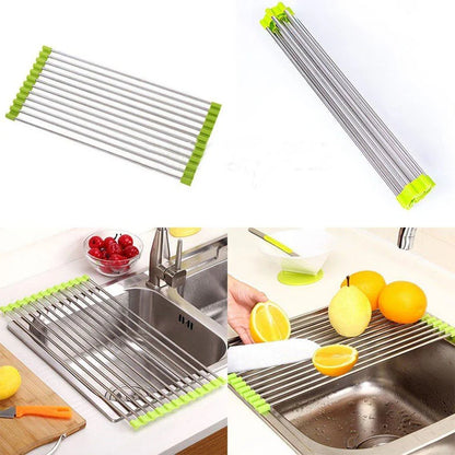 Foldable Kitchen Sink Roll Up Dish Drying Rack